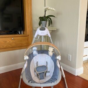 Ingenuity Baby Swing - Blue & Gray Stripe